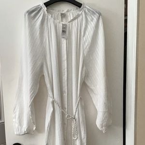 NWT Loft Beach Shirt Dress White Size XL